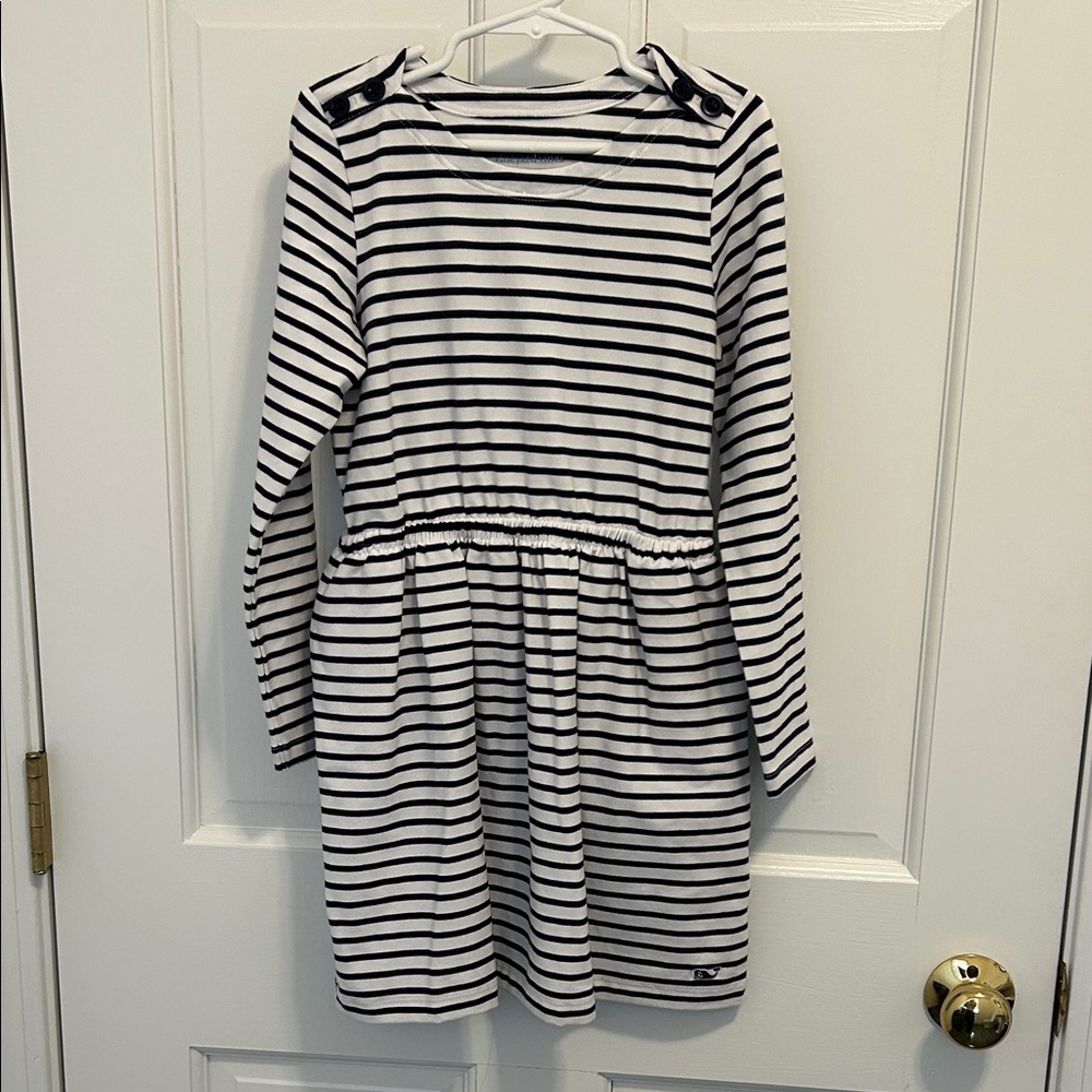 Vineyard Vines Navy and White Striped Kids Dress